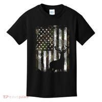 Camo Us Flag Deer Elk Buck Camoflage Hunting Hunter Dad Kids T-Shirt thumb 0