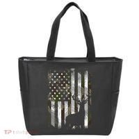 Camo Us Flag Deer Elk Buck Camoflage Hunting Hunter Dad Tote Bag thumb 0