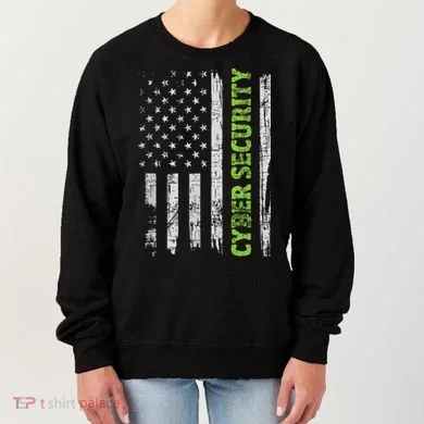 Cybersecurity USA Flag Computer Engineer Programmer Hacker Women's Sweatshirt