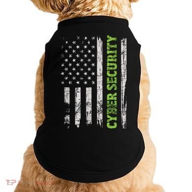 Cybersecurity USA Flag Computer Engineer Programmer Hacker Doggie Tank