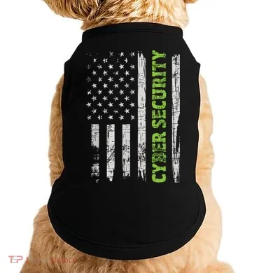Cybersecurity USA Flag Computer Engineer Programmer Hacker Doggie Tank