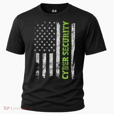 Cybersecurity USA Flag Computer Engineer Programmer Hacker Cooling Performance Crew T-Shirt