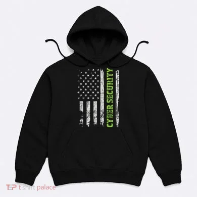 Cybersecurity USA Flag Computer Engineer Programmer Hacker Hoodie