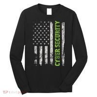 Cybersecurity USA Flag Computer Engineer Programmer Hacker Long Sleeve Shirt thumb 0