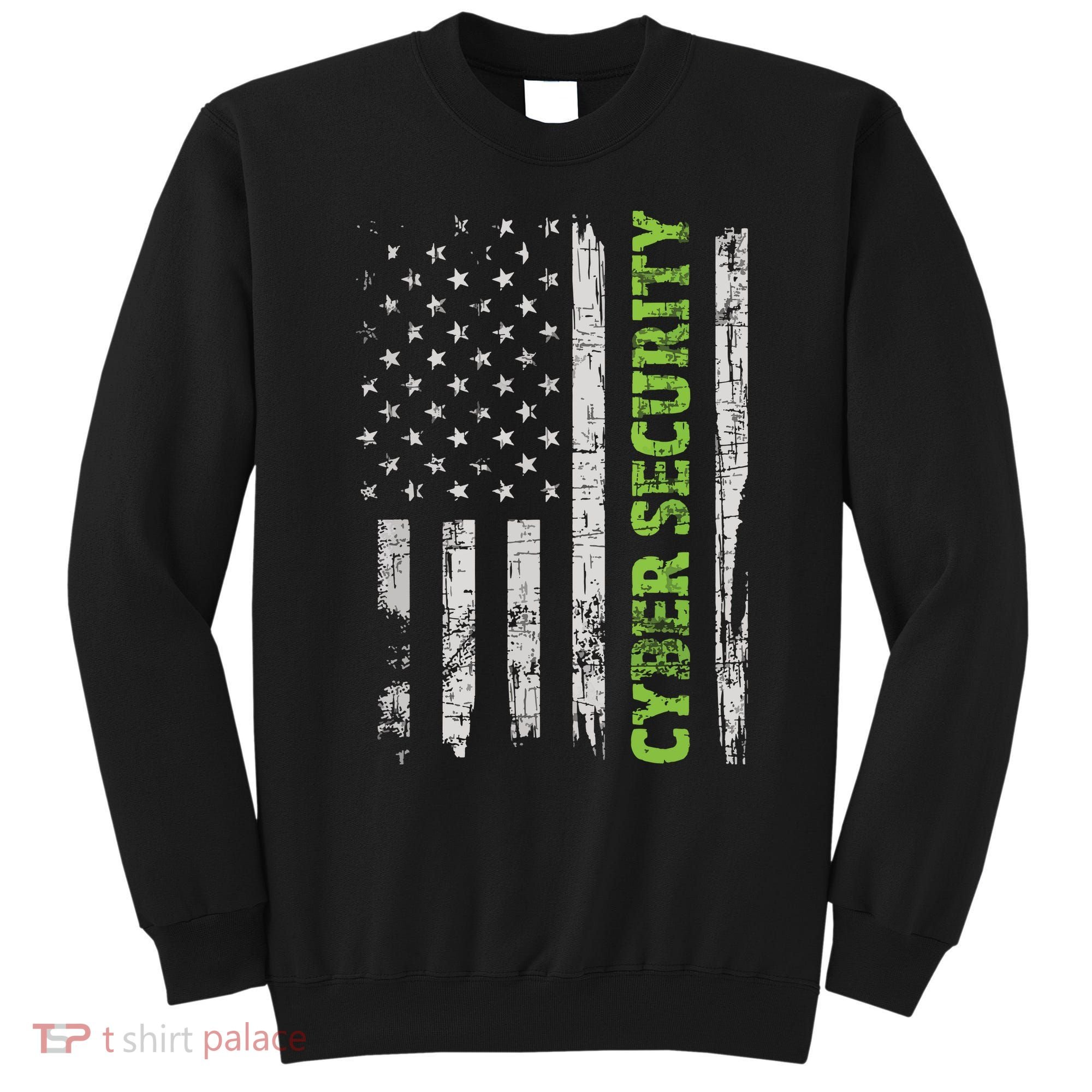 Cybersecurity USA Flag Computer Engineer Programmer Hacker Sweatshirt