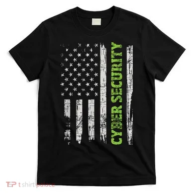 Cybersecurity USA Flag Computer Engineer Programmer Hacker T-Shirt