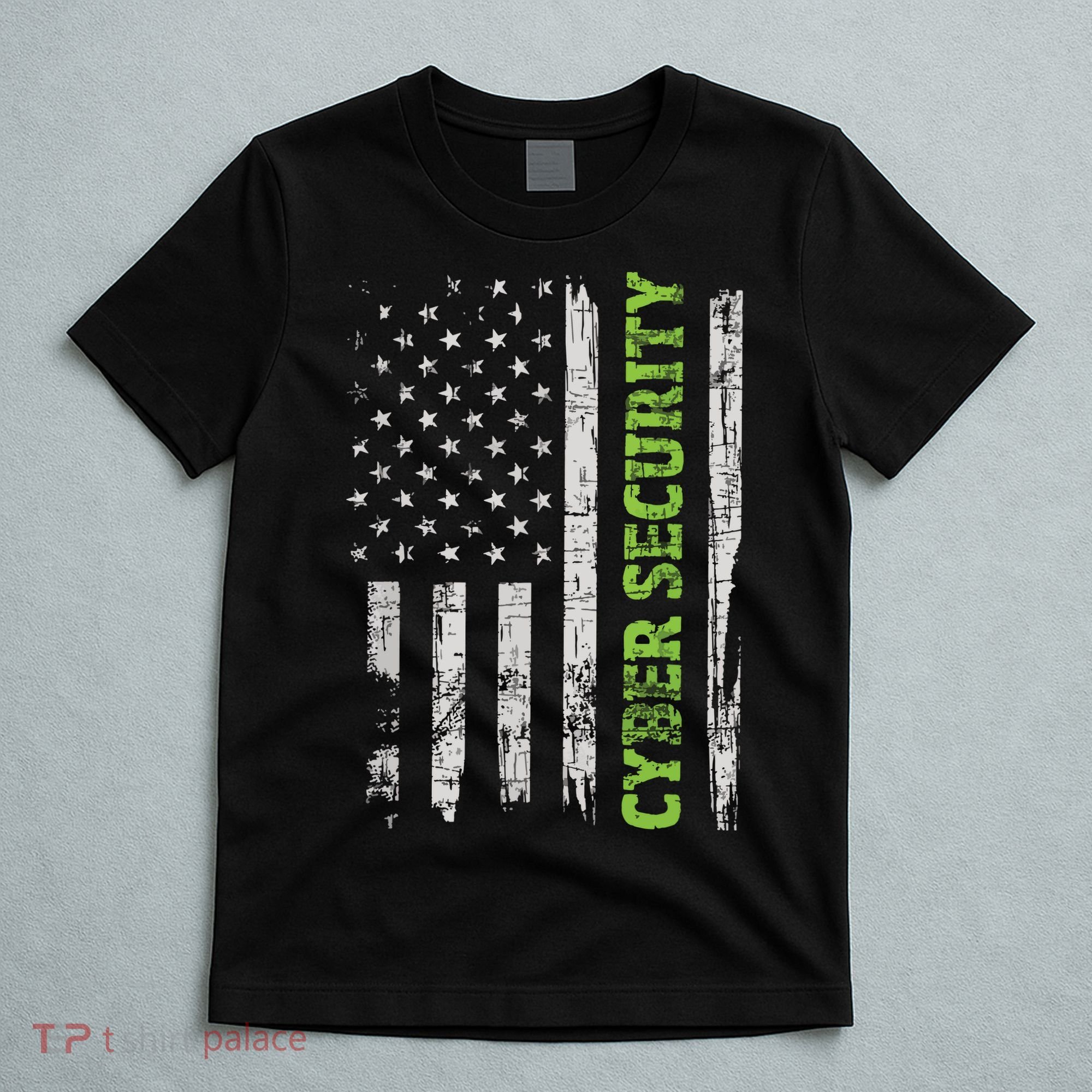 Cybersecurity USA Flag Computer Engineer Programmer Hacker T-Shirt