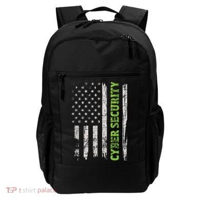 Cybersecurity USA Flag Computer Engineer Programmer Hacker Backpack