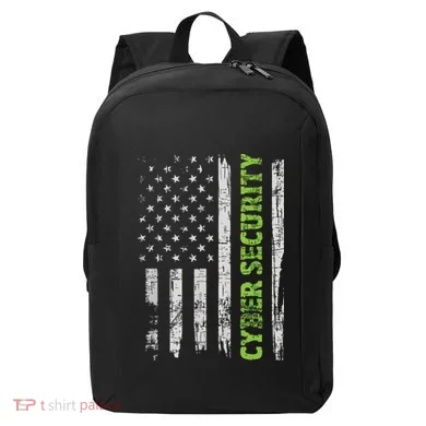 Cybersecurity USA Flag Computer Engineer Programmer Hacker Modern Backpack