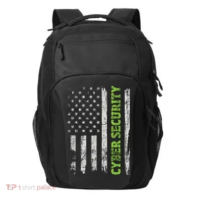 Cybersecurity USA Flag Computer Engineer Programmer Hacker Transport Backpack