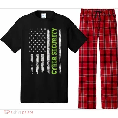 Cybersecurity USA Flag Computer Engineer Programmer Hacker Pajama Set