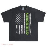Cybersecurity USA Flag Computer Engineer Programmer Hacker Urban Oversized Heavyweight T-Shirt thumb 0