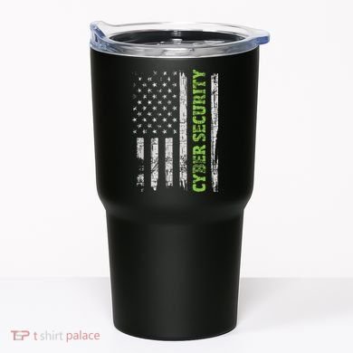 Cybersecurity USA Flag Computer Engineer Programmer Hacker Tumbler