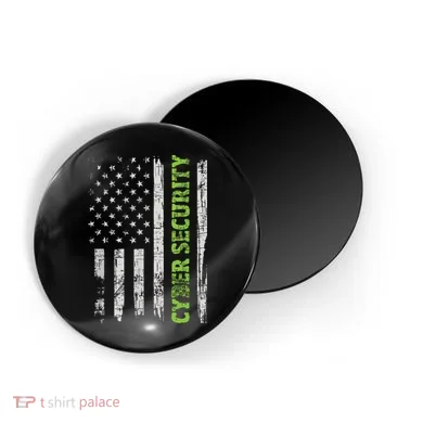 Cybersecurity USA Flag Computer Engineer Programmer Hacker Magnet