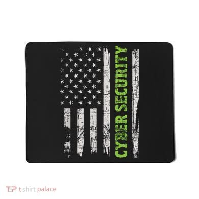 Cybersecurity USA Flag Computer Engineer Programmer Hacker Mousepad