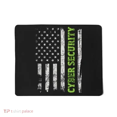 Cybersecurity USA Flag Computer Engineer Programmer Hacker Mousepad