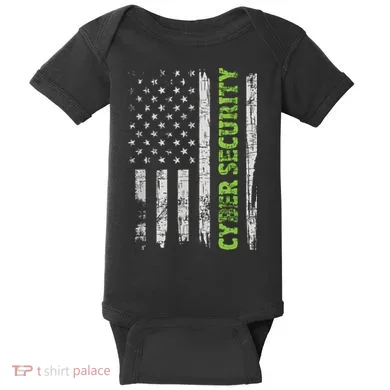 Cybersecurity USA Flag Computer Engineer Programmer Hacker Baby Bodysuit