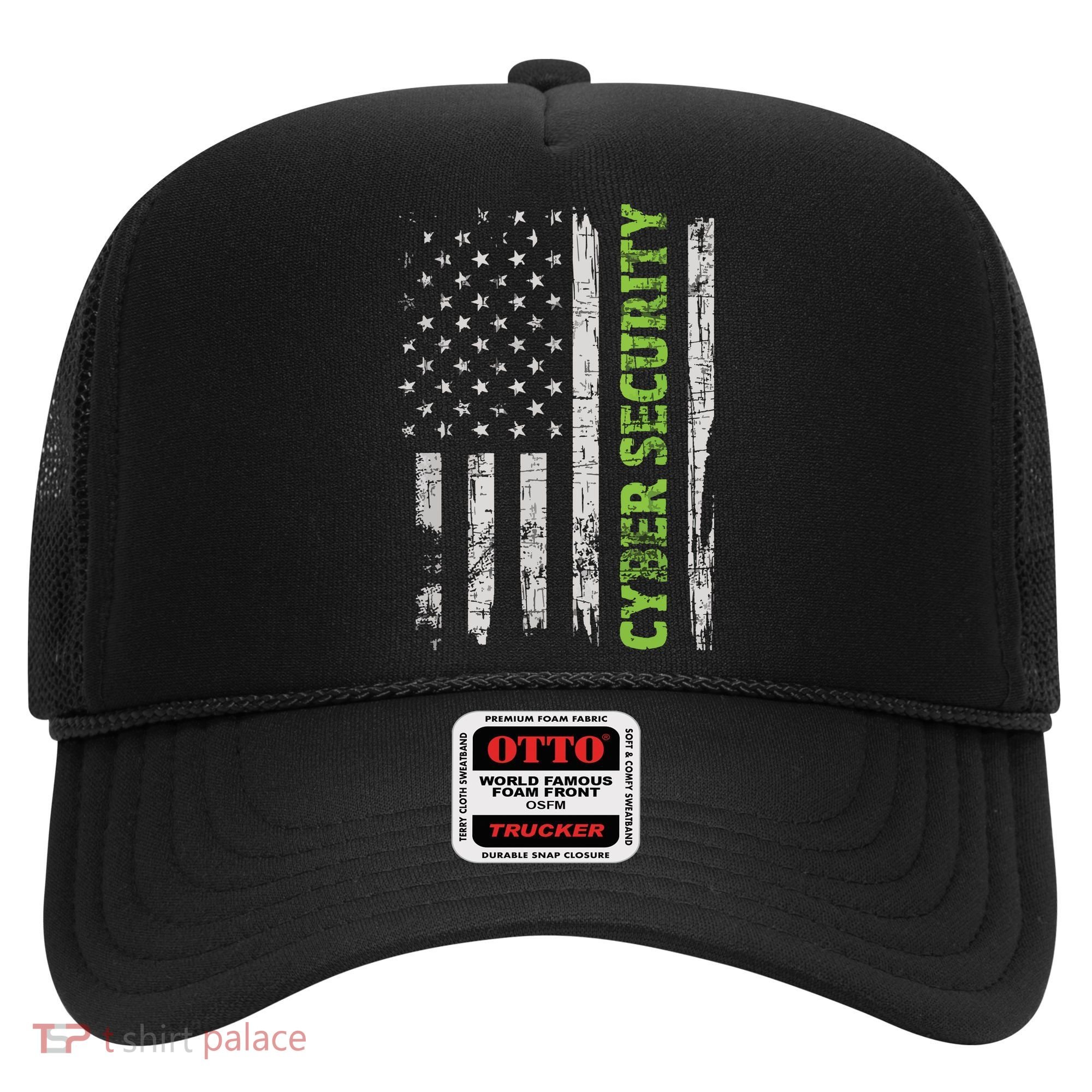 Cybersecurity USA Flag Computer Engineer Programmer Hacker Hat