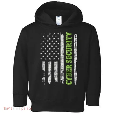 Cybersecurity USA Flag Computer Engineer Programmer Hacker Toddler Hoodie