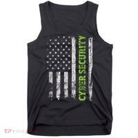Cybersecurity USA Flag Computer Engineer Programmer Hacker Tank Top thumb 0