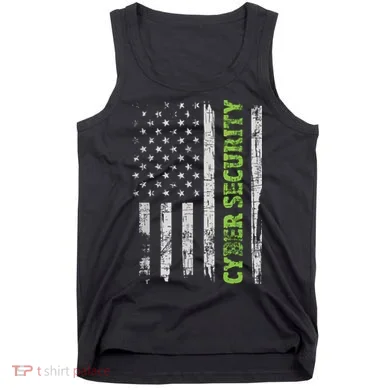 Cybersecurity USA Flag Computer Engineer Programmer Hacker Tank Top