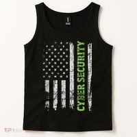 Cybersecurity USA Flag Computer Engineer Programmer Hacker Tank Top thumb 2