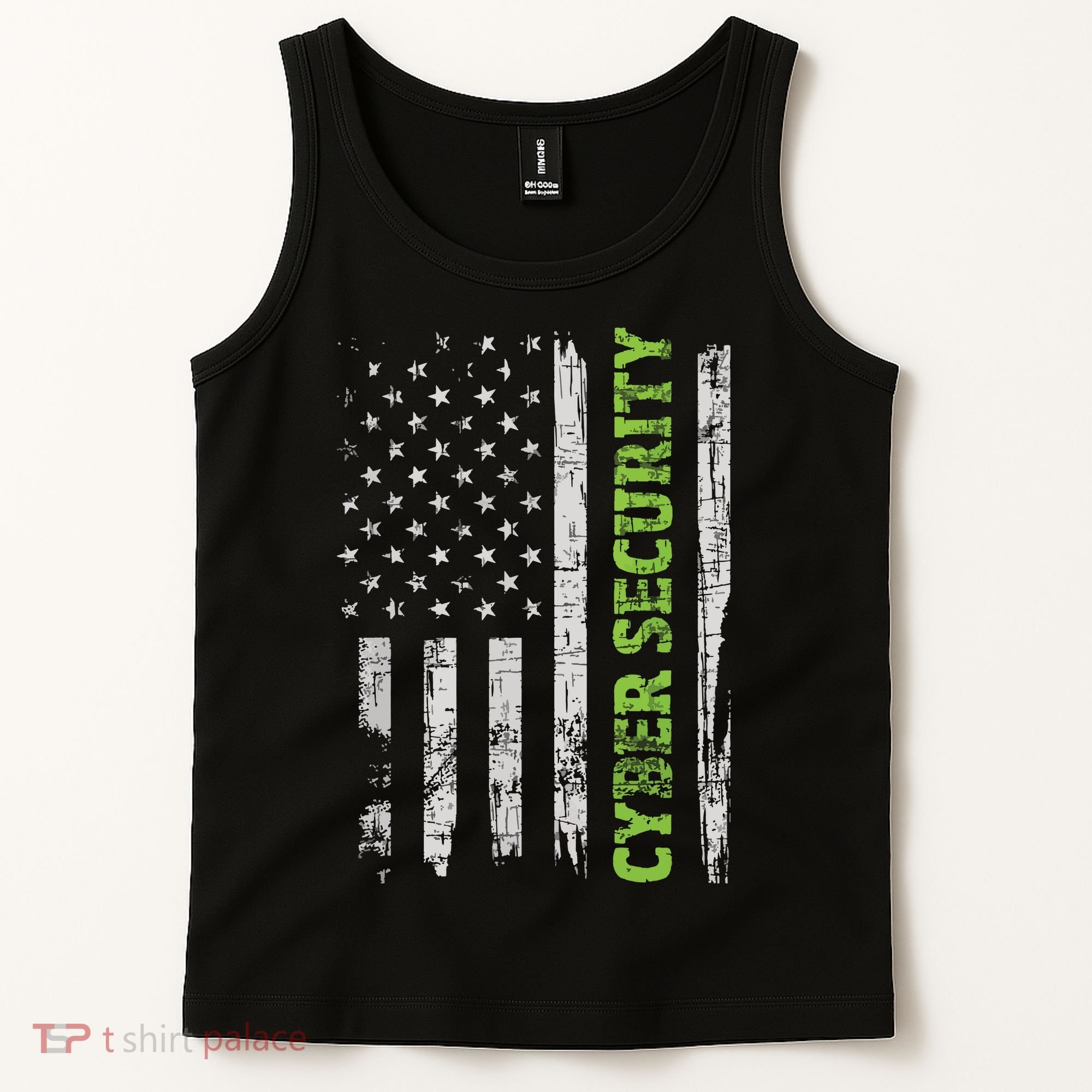 Cybersecurity USA Flag Computer Engineer Programmer Hacker Tank Top