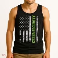 Cybersecurity USA Flag Computer Engineer Programmer Hacker Tank Top thumb 3