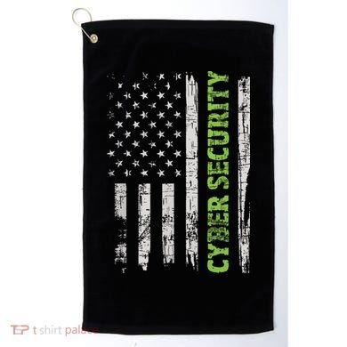 Cybersecurity USA Flag Computer Engineer Programmer Hacker Golf Towel