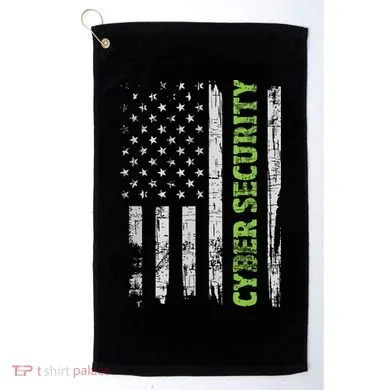 Cybersecurity USA Flag Computer Engineer Programmer Hacker Golf Towel