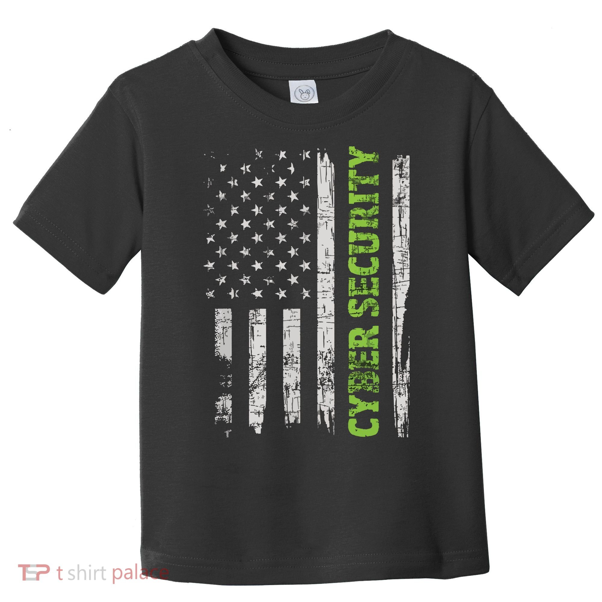 Cybersecurity USA Flag Computer Engineer Programmer Hacker Toddler T-Shirt