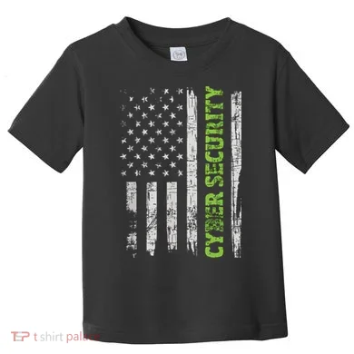 Cybersecurity USA Flag Computer Engineer Programmer Hacker Toddler T-Shirt