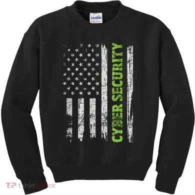 Cybersecurity USA Flag Computer Engineer Programmer Hacker Kids Sweatshirt