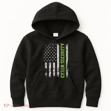 Cybersecurity USA Flag Computer Engineer Programmer Hacker Kids Hoodie