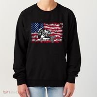 Cool Usa Flag With Fish Women's Sweatshirt thumb 0