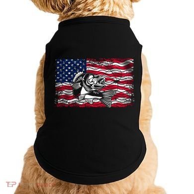 Cool Usa Flag With Fish Doggie Tank