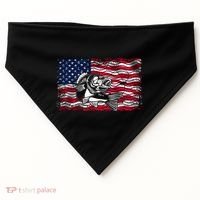 Cool Usa Flag With Fish USA-Made Doggie Bandana thumb 0