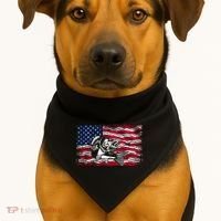 Cool Usa Flag With Fish USA-Made Doggie Bandana thumb 1