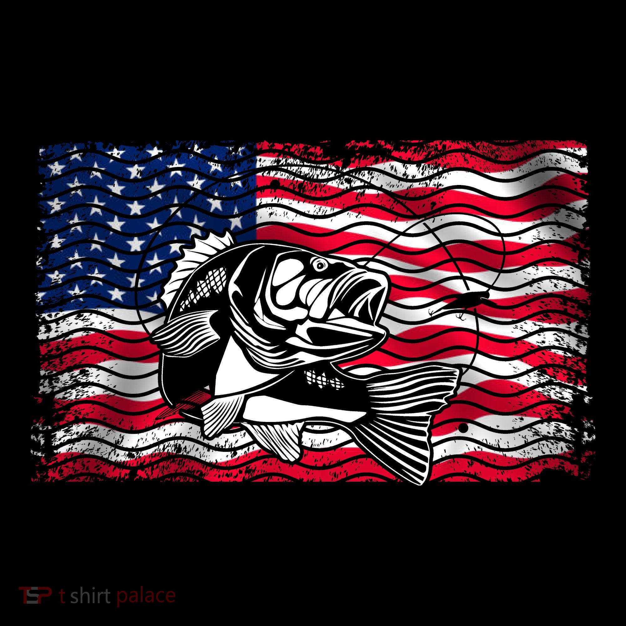 Cool Usa Flag With Fish Apron
