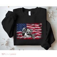 Cool Usa Flag With Fish Sweatshirt thumb 2