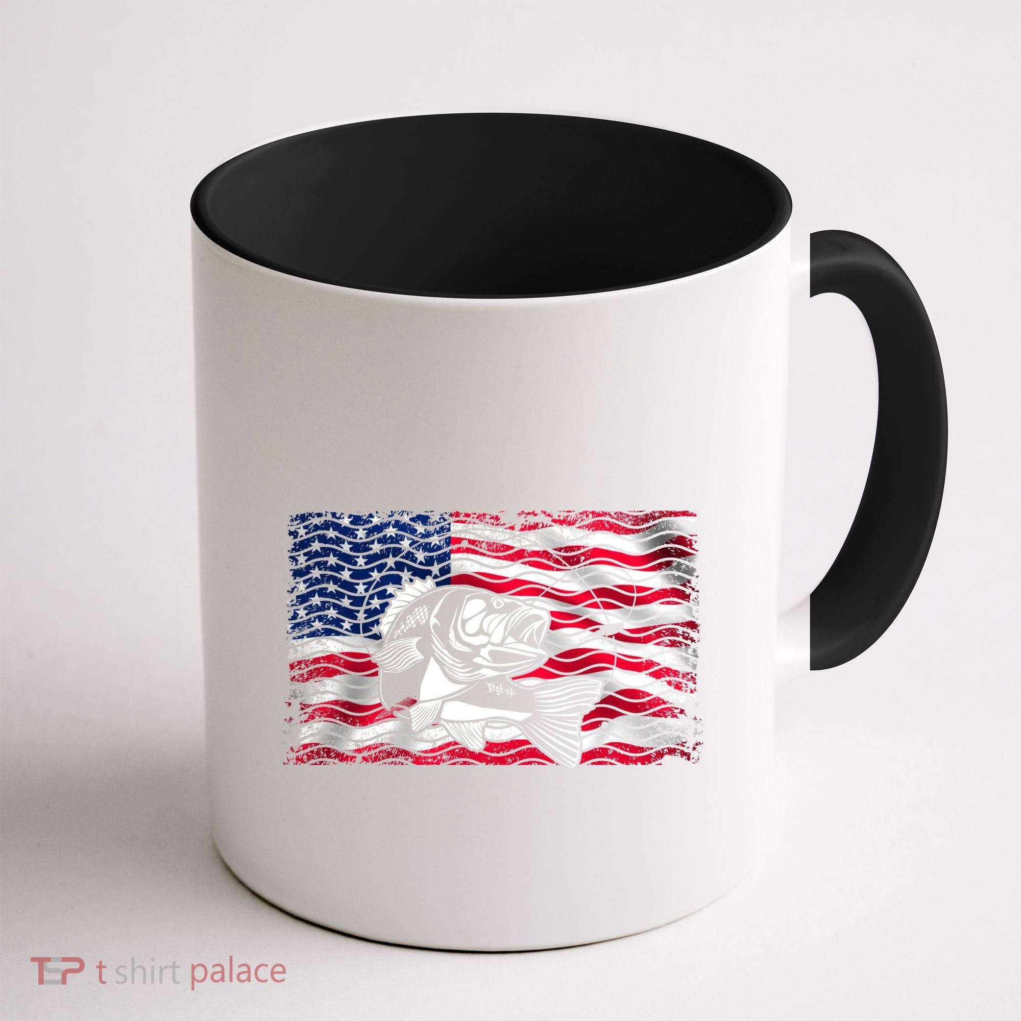 Cool Usa Flag With Fish Coffee Mug