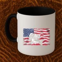 Cool Usa Flag With Fish Coffee Mug thumb 2