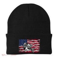Cool Usa Flag With Fish Beanie thumb 0