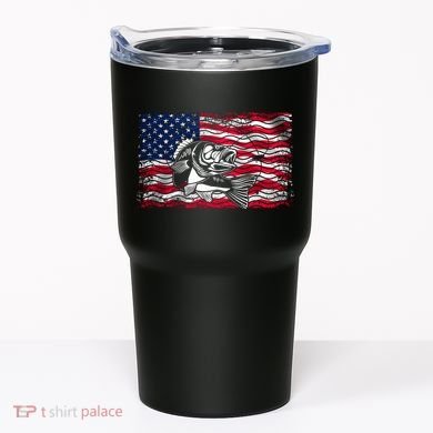 Cool Usa Flag With Fish Tumbler