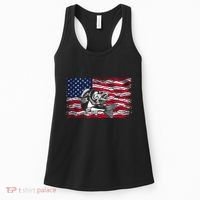 Cool Usa Flag With Fish Women's Tank Top thumb 0