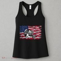 Cool Usa Flag With Fish Women's Tank Top thumb 3