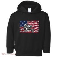 Cool Usa Flag With Fish Toddler Hoodie thumb 0