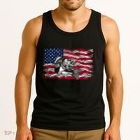 Cool Usa Flag With Fish Tank Top thumb 3