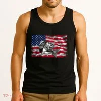 Cool Usa Flag With Fish Tank Top thumb 3