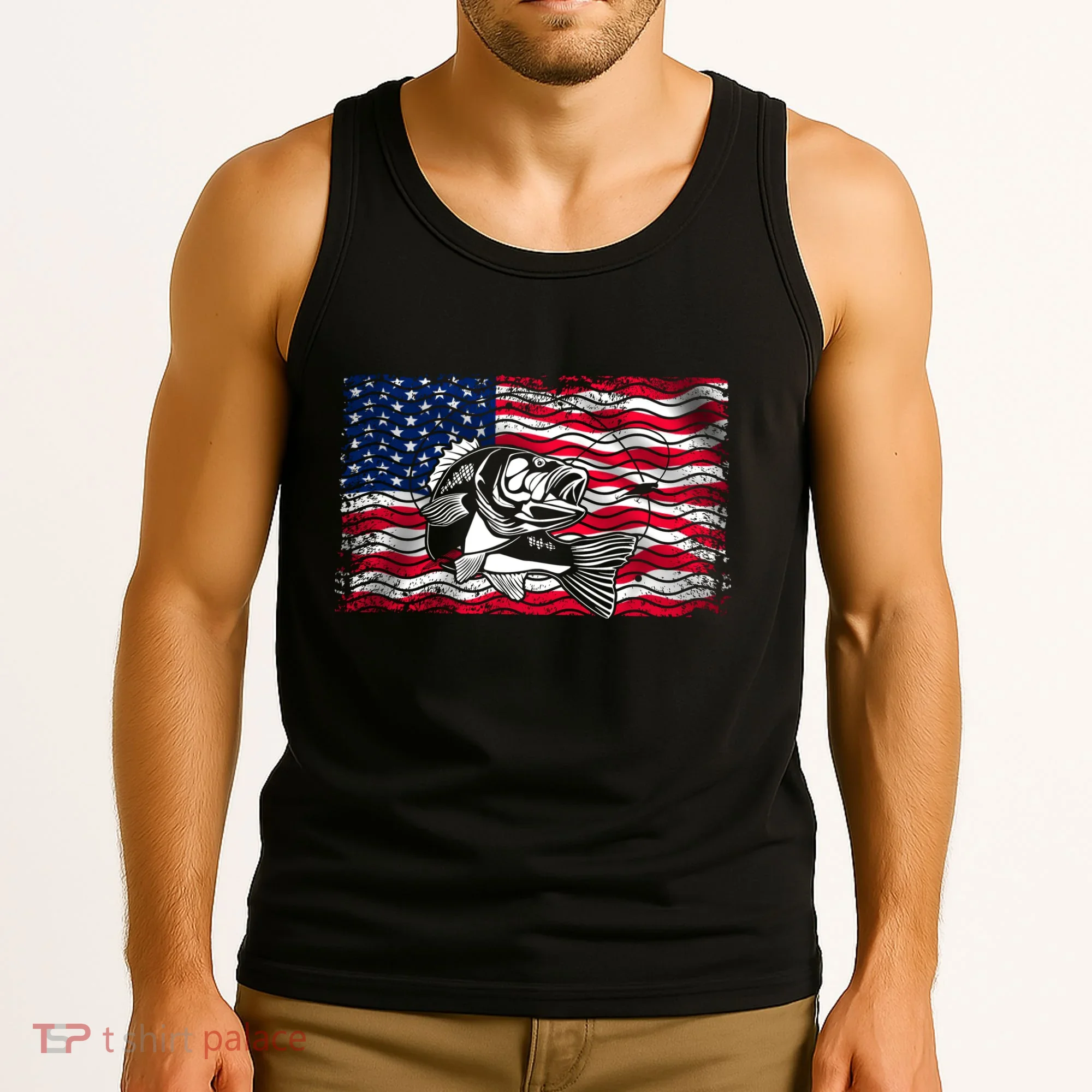 Cool Usa Flag With Fish Tank Top